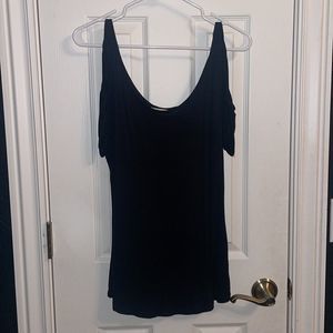 Old Navy Black Cold Shoulder Top